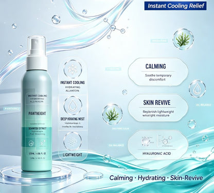 Dual-Pack Ice Cooling Facial Mist (2pcs) – Instant Refreshing & Moisturizing Lock-In Spray, Marine Blue Toner for Post-Sun Care & Lightweight Skin Prep